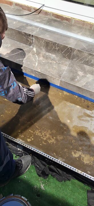 The process of laying a stone carpet with your own hands